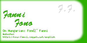 fanni fono business card